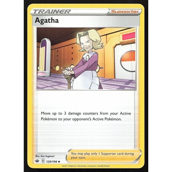 Pokemon TCG - Agatha - 129/198 - Chilling Reign - Trainer - Uncommon - 2021 - MP - Picture 1 of 3